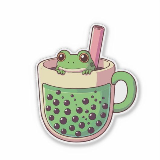 Tea Frog Sticker (Voorkant)