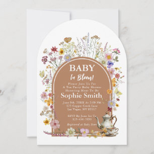 Tea Garden Baby in Bloom Baby shower Kaart