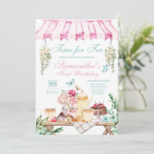 Tea Garden Party Birthday Invitation Kaart (Staand voorkant)