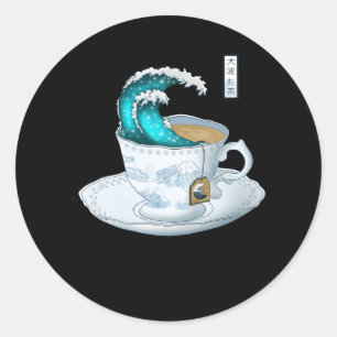 Tea Great Wave Off Kanagawa Ronde Sticker