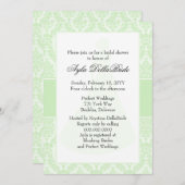 Tea Green Damask Invitation de douche nuptiale (Devant / Derrière)