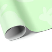 Tea Green Easter Bunny Wrapping Paper Cadeaupapier (Rol Hoek)