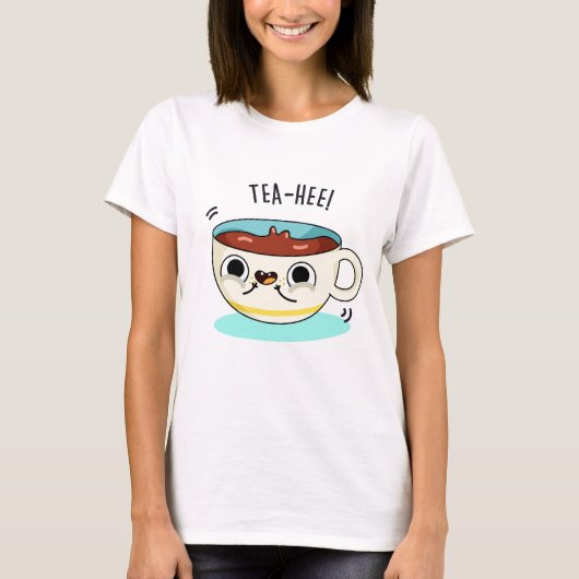 Tea Hee Funny Tea Cup T-shirt (Voorkant)