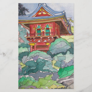 Tea House in San Francisco Waterverf Painting