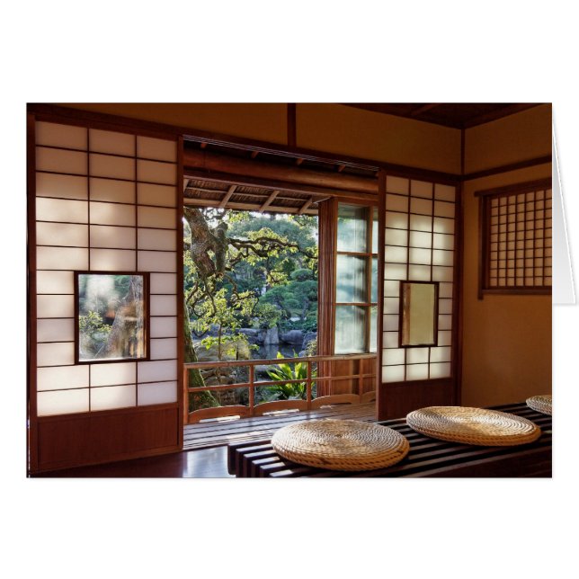 Tea house in Spring card (Voorkant Horizontaal)