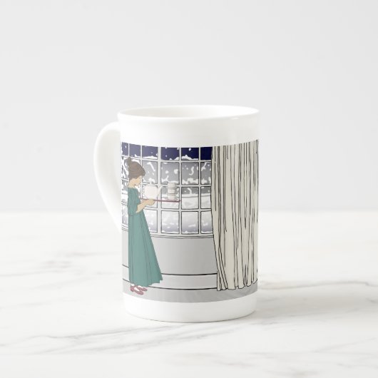 Tea in een Snowstorm Bone China Mok (Voorkant links)