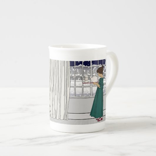 Tea in een Snowstorm Bone China Mok (Voorkant rechts)