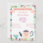 Tea in Wonderland Birthday Invitation Kaart (Voorkant)