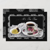 TEA-INVITATIE - TIJD TEA KAART (Voorkant / Achterkant)