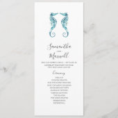 Tea Length Beach Programmes de mariage Seahorses (Devant)