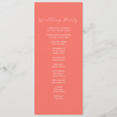 Tea Length Wedding Programme Modèles Floral (Dos)