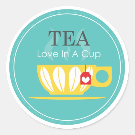 Tea - Liefde in een beker Ronde Sticker (Voorkant)