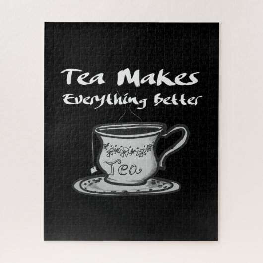 Tea Lover Quote - thee maakt alles beter Legpuzzel (Verticaal)