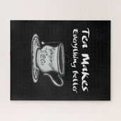 Tea Lover Quote - thee maakt alles beter Legpuzzel (Horizontaal)