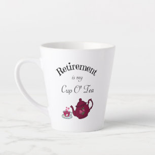 Tea Lovers Retirement met Dark Red Teapot Latte Mok