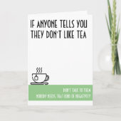 Tea Lover's Standard Green Birthday Kaart (Voorkant)