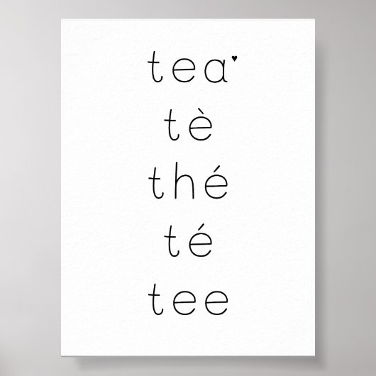 Tea - minimalistic typography poster (Devant)
