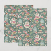 Tea-partij Notitiekaartje (Voorkant / Achterkant)