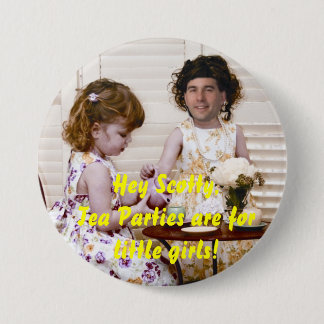 Tea partijen zijn kleine meisjes ronde button 7,6 cm