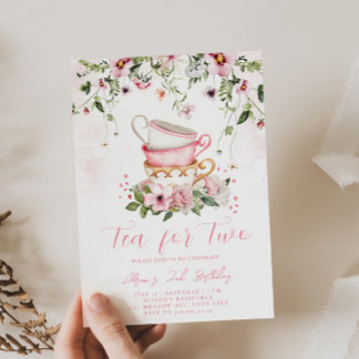 Tea Party 2e anniversaire Invitation