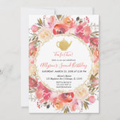 Tea Party 2e anniversaire invitation fille Tea for (Devant)