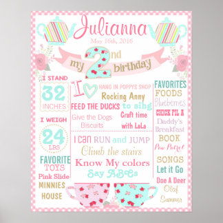 Tea Party 2e verjaardagsgebaar poster banner