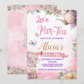 Tea Party 5e 6e 7e 8e verjaardag, Tea Party Kaart (Voorkant / Achterkant)