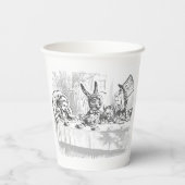 Tea Party Alice in Wonderland Papieren beker (Achterkant)