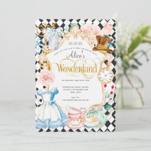 Tea party Alice in wonderland roze meisje op mijn Kaart