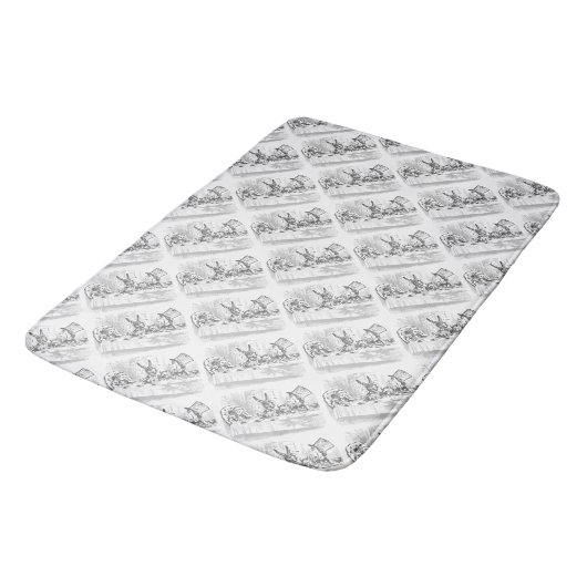 Tea Party Alice in Wonderland Thed Bath Mat (Gekanteld)