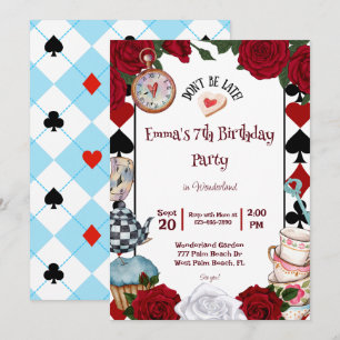 Tea Party Alice in Wonderland Verjaardagsfeest Kaart