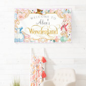 Tea party Alice in wonderland, verjaardagsfeest Spandoek (Insitu)