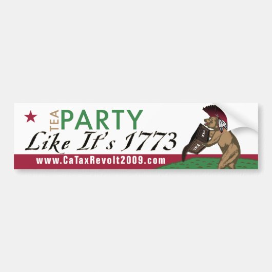 Tea Party Alsof het 1773 Bumpersticker is (Voorkant)