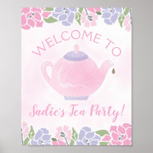 Tea Party Anniversaire Affiche de bienvenue (Devant)