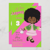 Tea Party Anniversaire Carte d'invitation (Devant / Derrière)