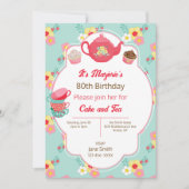 Tea Party Anniversaire de fête Invitation (Devant)