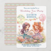 Tea Party Anniversaire de fête Invitation (Devant / Derrière)