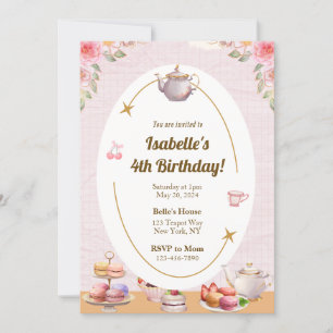 Tea Party Anniversaire de fête Invitation