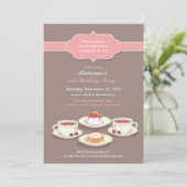 Tea Party Anniversaire Fête Appartement Invitation (Debout devant)