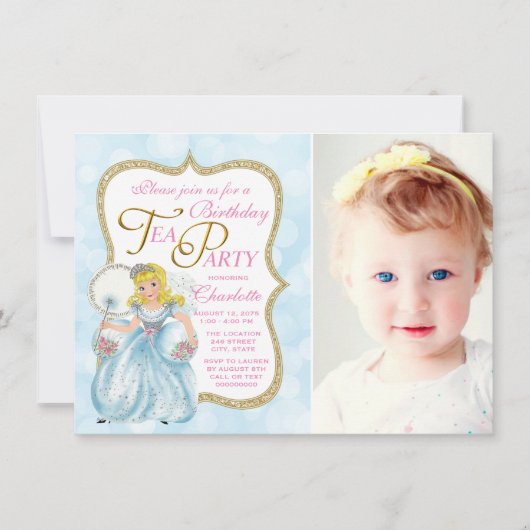 Tea Party Anniversaire fêtes Invitations (Devant)