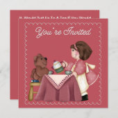 Tea Party Anniversaire Invitation (Devant / Derrière)
