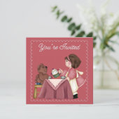 Tea Party Anniversaire Invitation (Debout devant)
