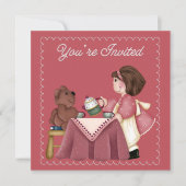 Tea Party Anniversaire Invitation (Devant)