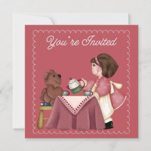 Tea Party Anniversaire Invitation
