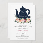 Tea Party Anniversaire Invitation (Devant / Derrière)