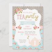Tea Party Anniversaire Invitation (Devant)