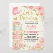 Tea Party Anniversaire Invitation (Devant / Derrière)