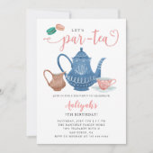 Tea Party Anniversaire Invitation (Devant)