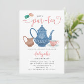 Tea Party Anniversaire Invitation (Debout devant)
