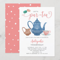 Tea Party Anniversaire Invitation